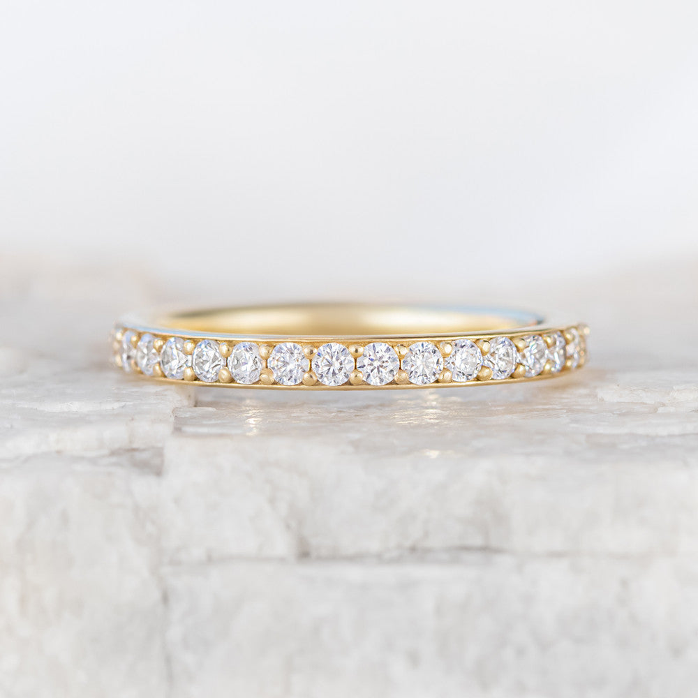 Esther Diamond Wedding Band Yellow Gold