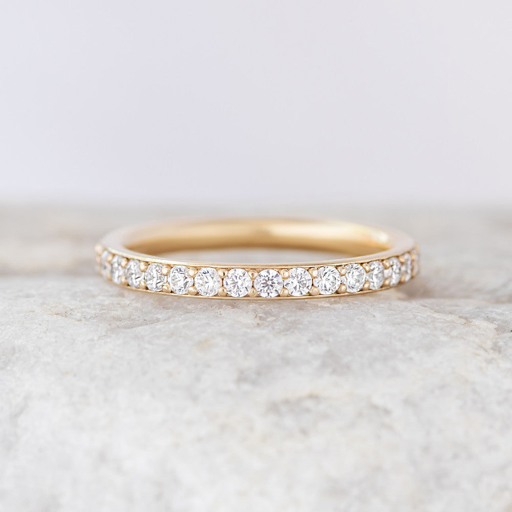 Esther Diamond Wedding Band Yellow Gold