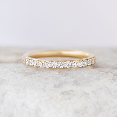 Esther Diamond Wedding Band Yellow Gold