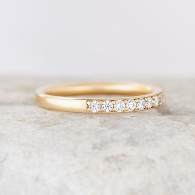 Esther Diamond Wedding Band Yellow Gold