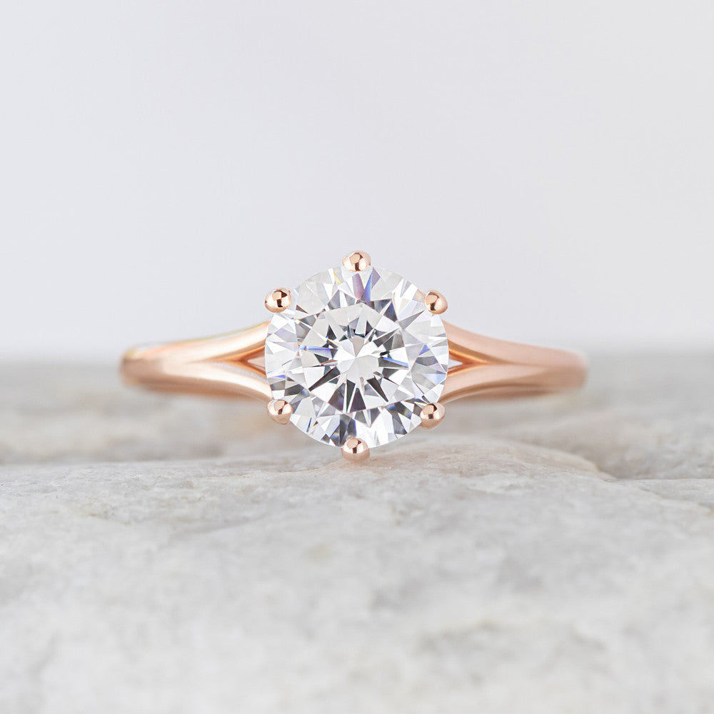 Finn Split Band Solitaire Engagement Ring