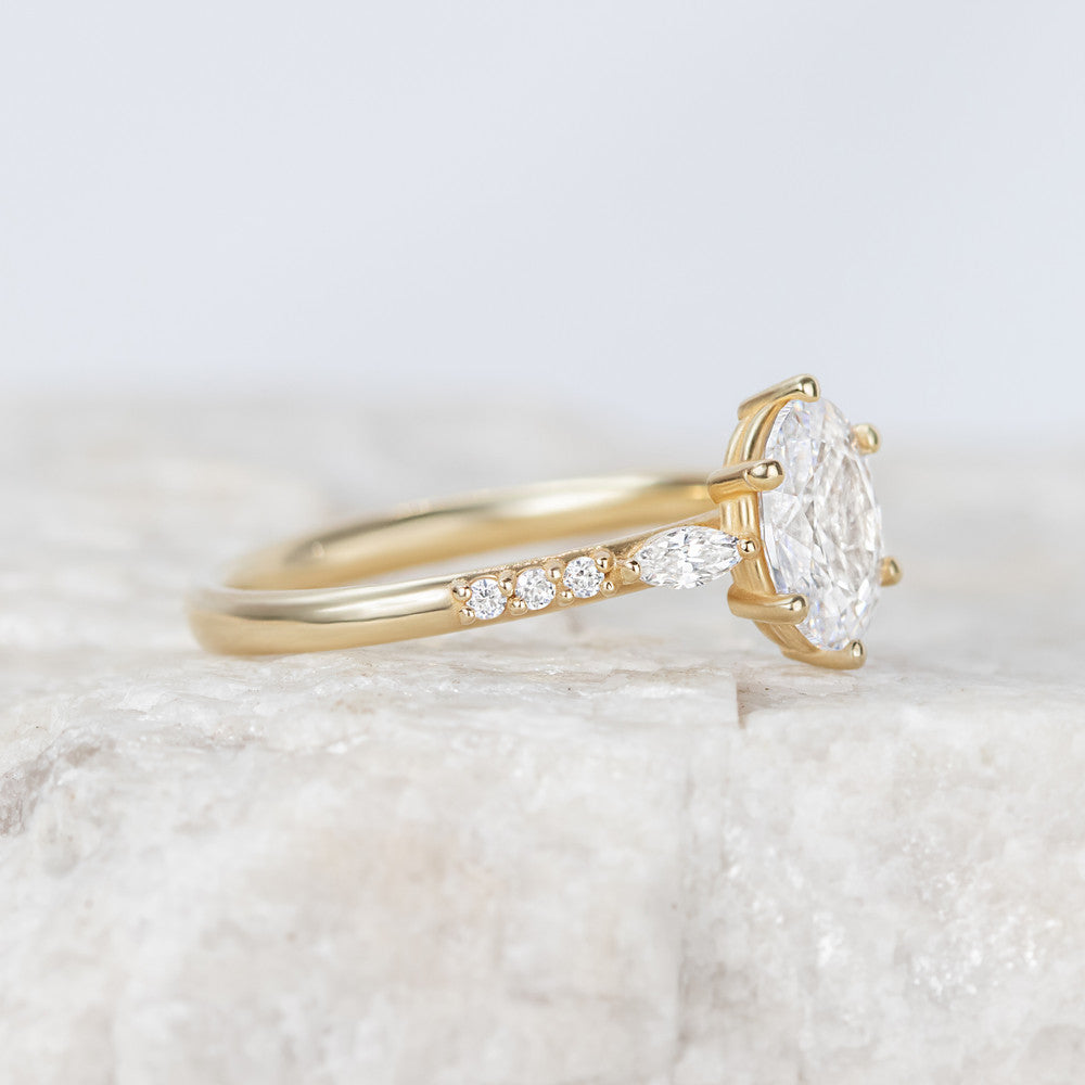 georgette yellow gold oval cut engagement ring