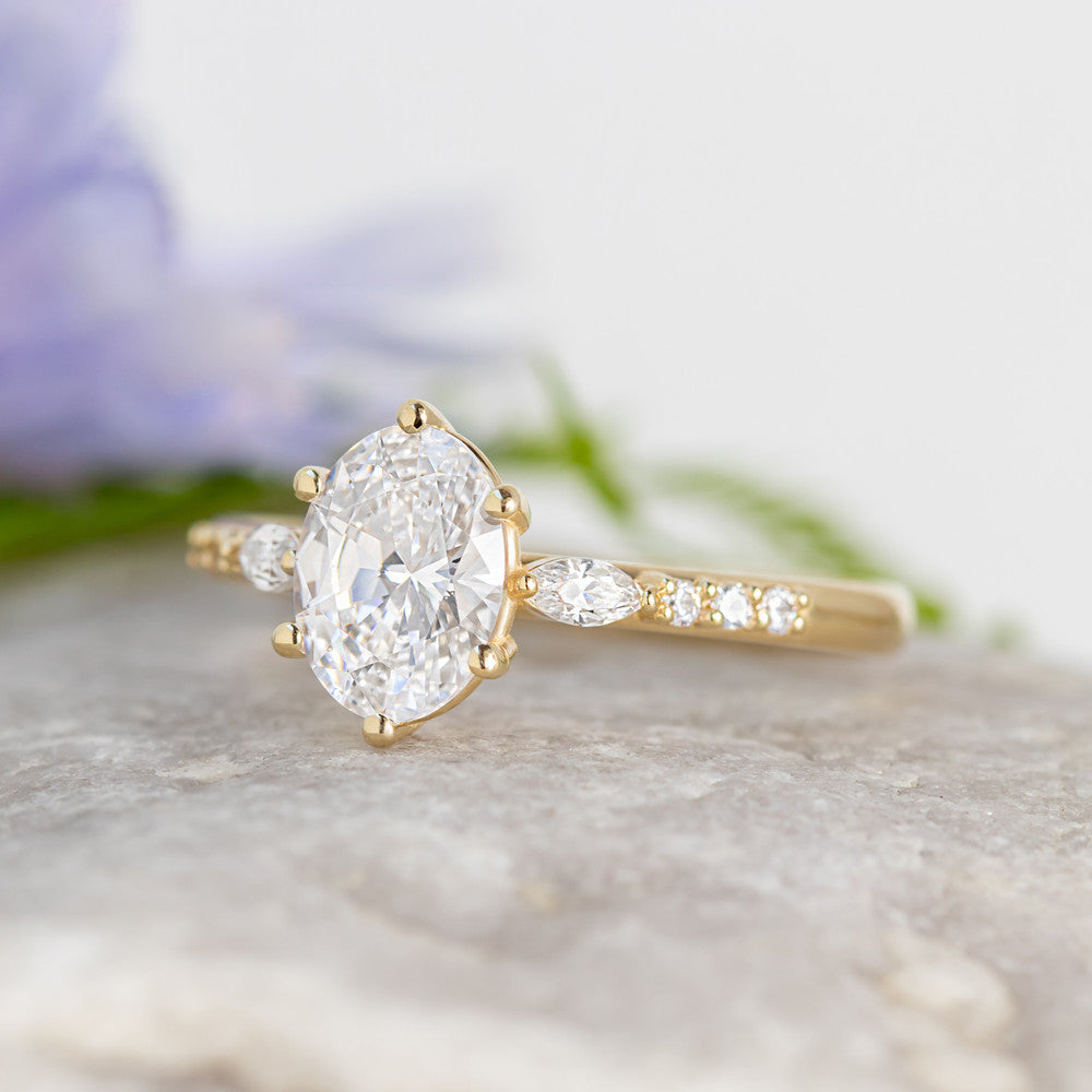georgette yellow gold oval cut engagement ring