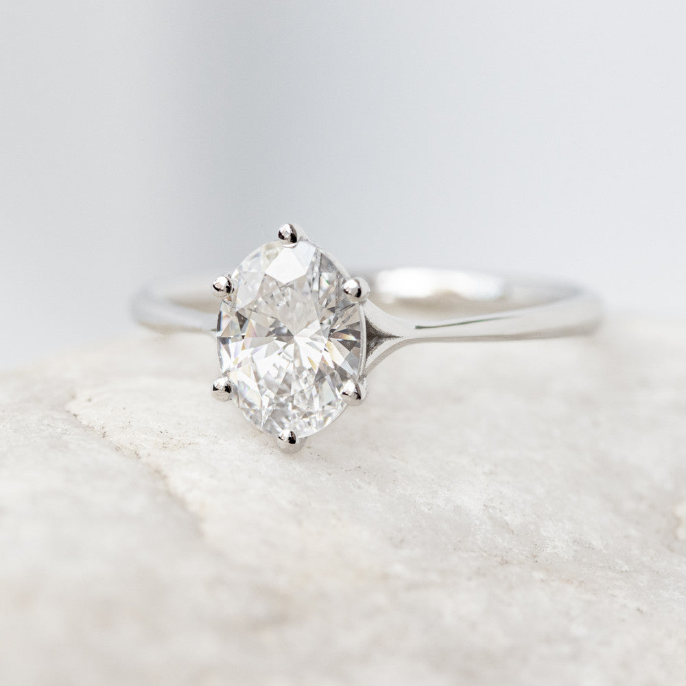 Six Prong Clementine Oval Cut Engagement Ring