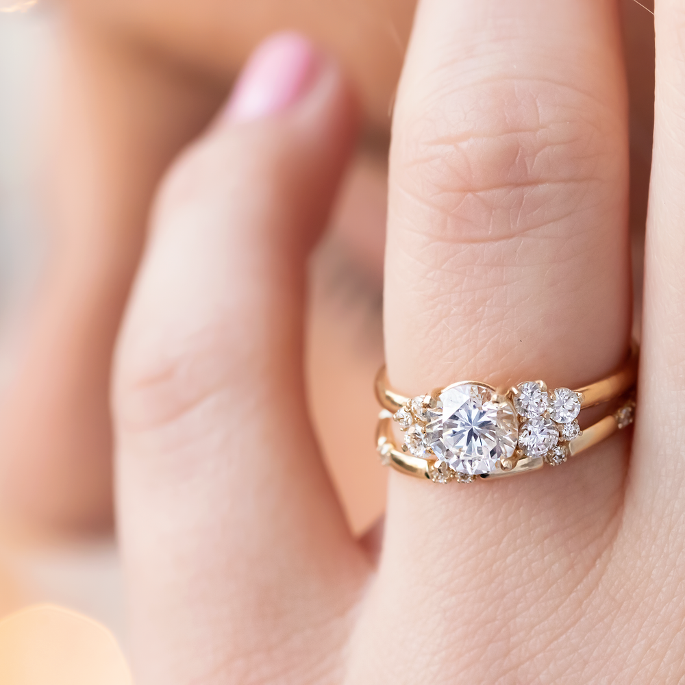 Portia Brilliant Cut Cluster Engagement Ring