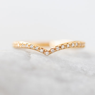 Victory Chevron Diamond Wedding Band