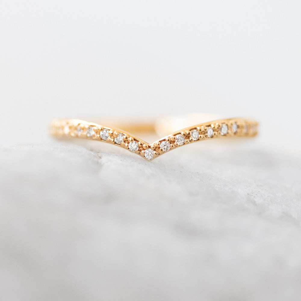 Victory Chevron Diamond Wedding Band