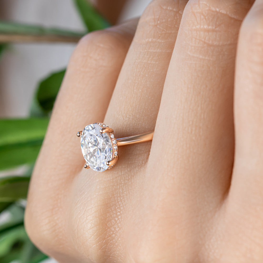 Maeve ~ Oval Hidden Halo Engagement Ring
