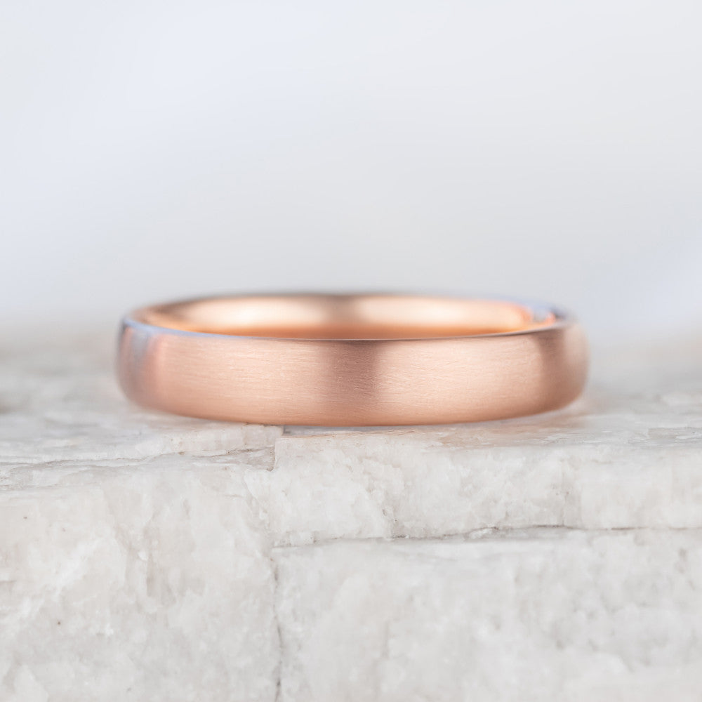  Mark 4mm Wedding Band - Rose Gold Matte