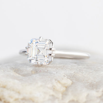 Six Prong Solitaire Ring Asscher Cut