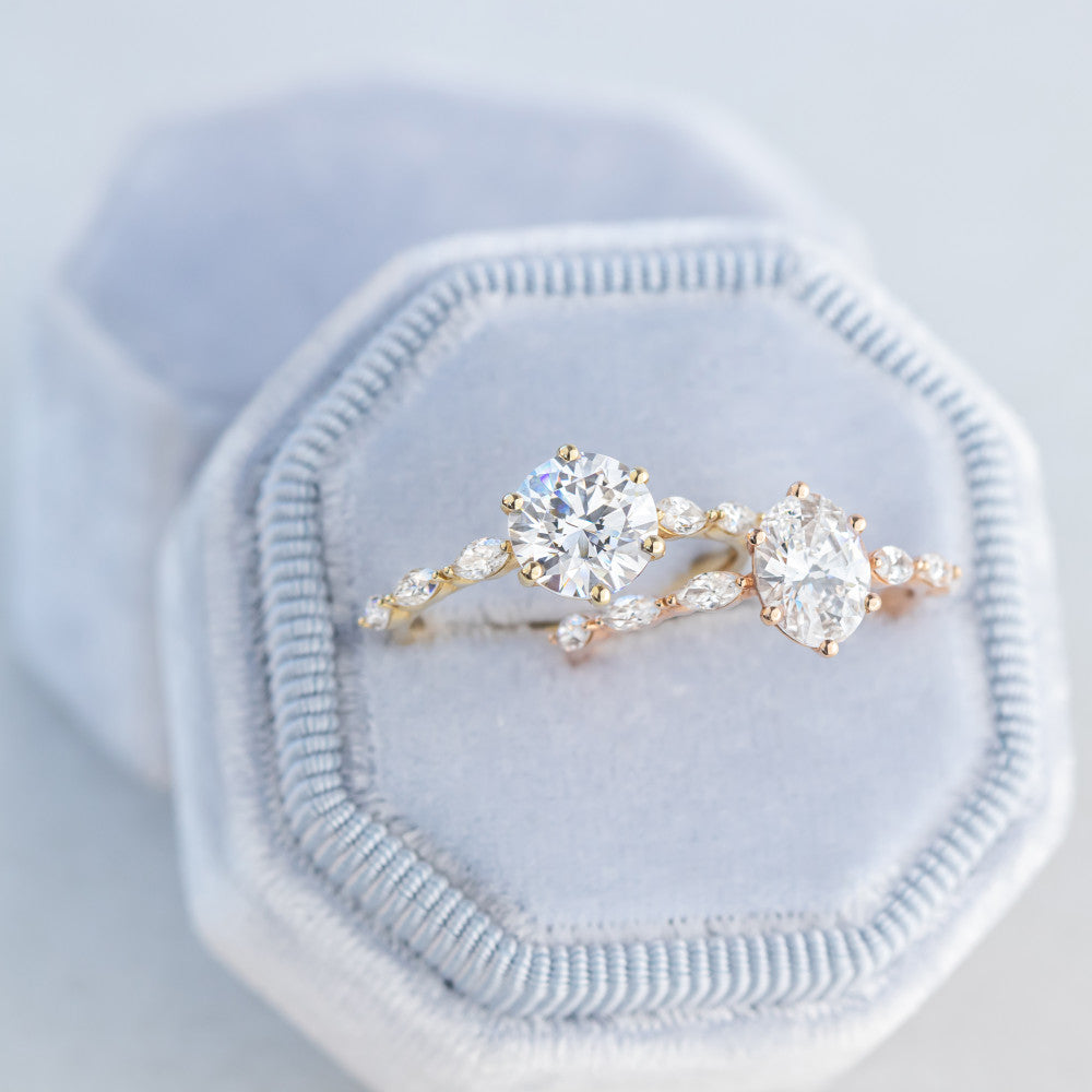 Willa Marquise Diamond Side Stone Ring