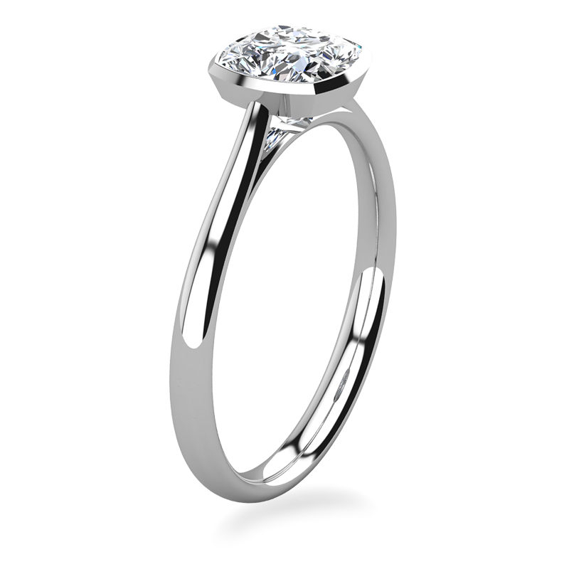 Laura Preshong Engagement Ring - Betsy Cushion Cut Bezel Engagement Ring
