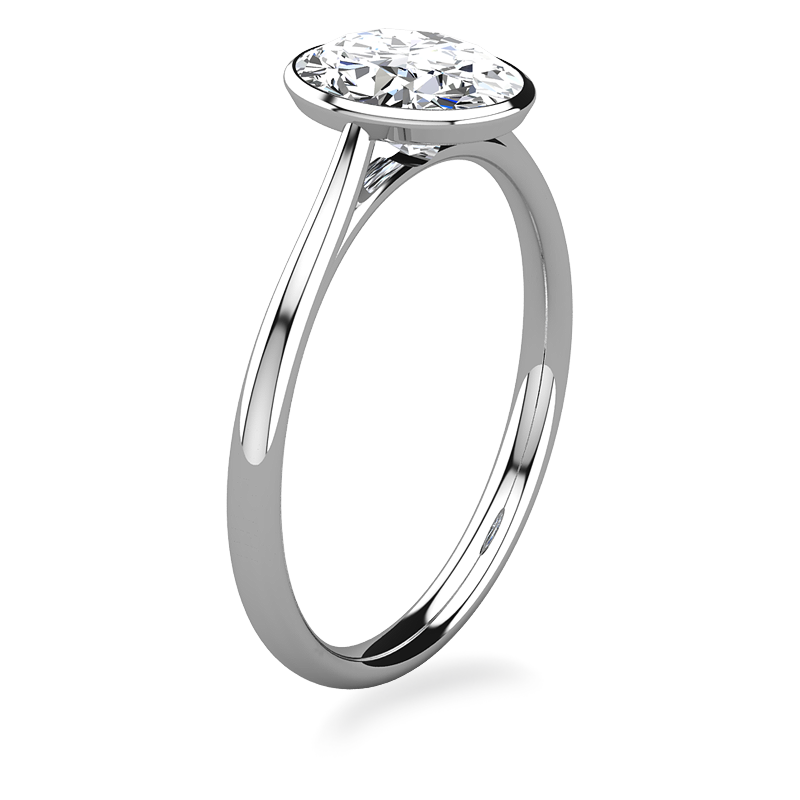 Laura Preshong Engagement Ring - Betsy Oval Bezel Engagement Ring