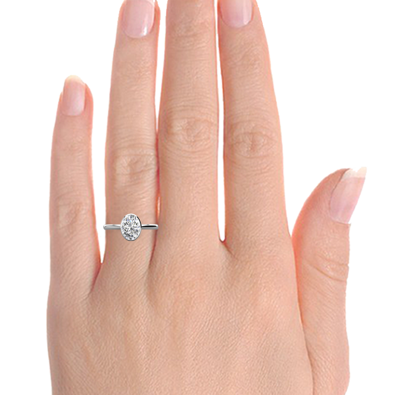 Laura Preshong Engagement Ring - Betsy Oval Bezel Engagement Ring