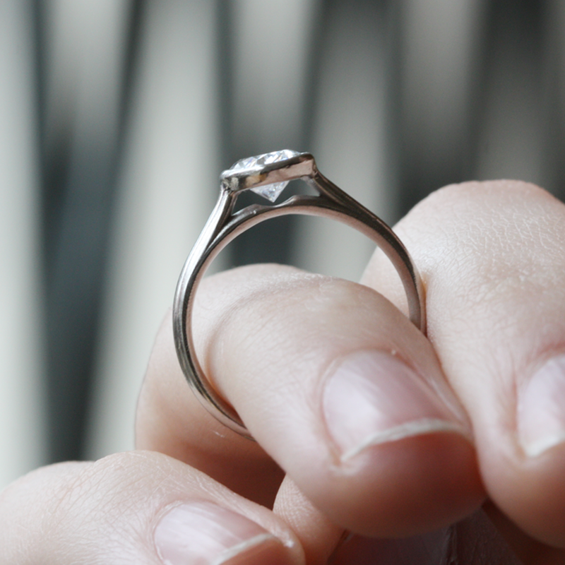 Laura Preshong Engagement Ring - Betsy Oval Bezel Engagement Ring