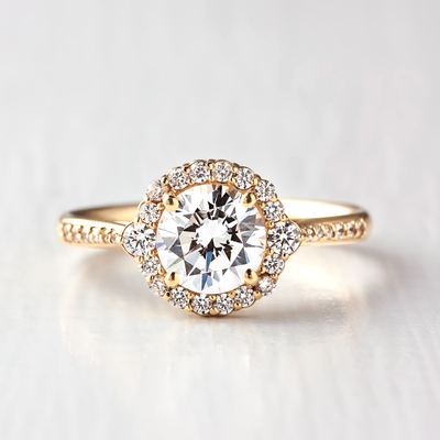 Calla Brilliant Cut Halo Ring