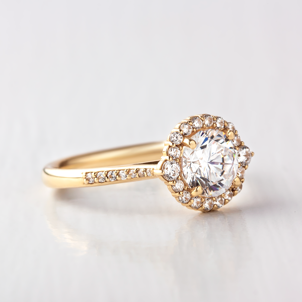 Calla Brilliant Cut Halo Ring