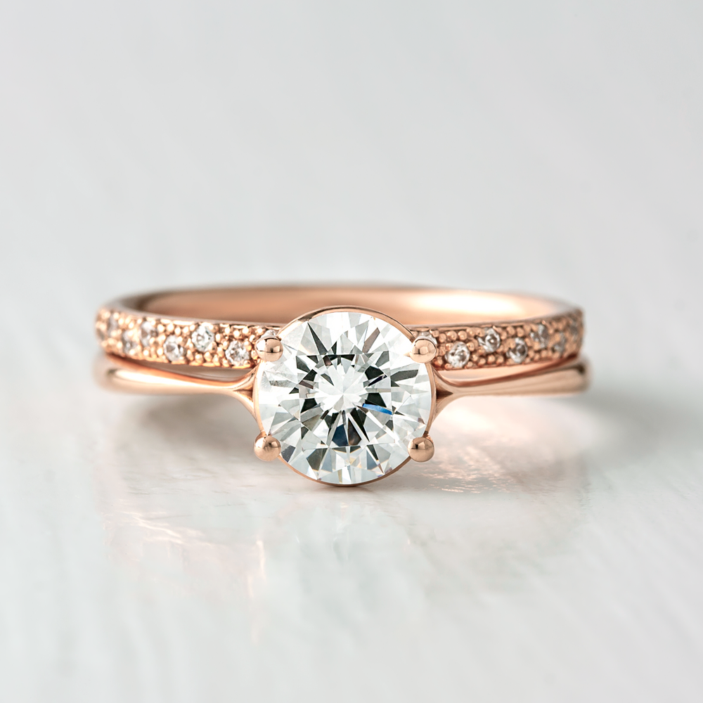 Clementine Pinch Band Solitaire Ethical Engagement Ring