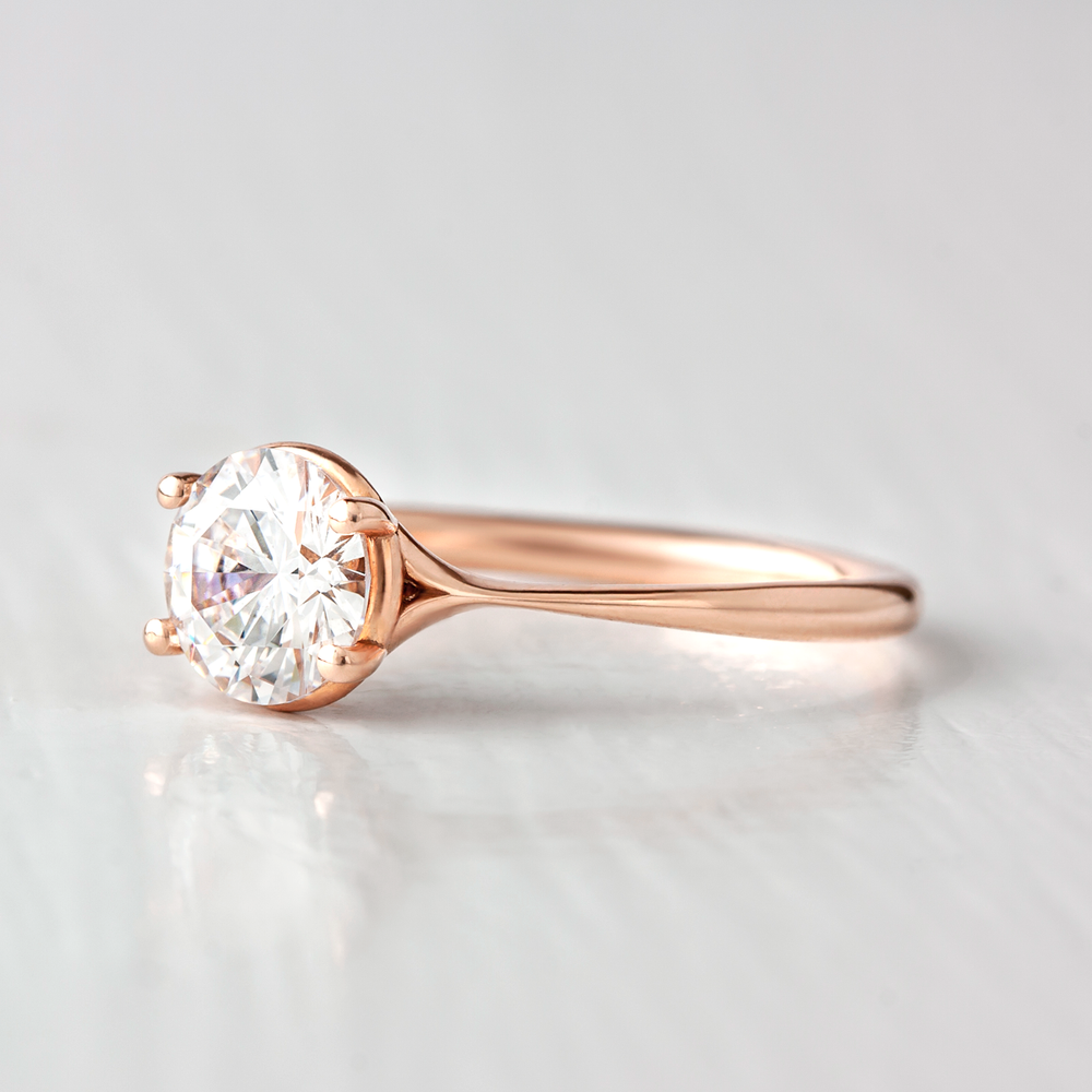 Clementine Pinch Band Solitaire Ethical Engagement Ring