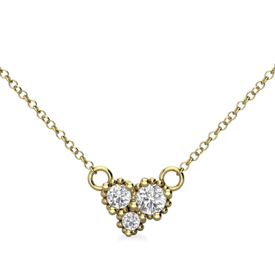 Diamond Trio Cluster Diamond Necklace