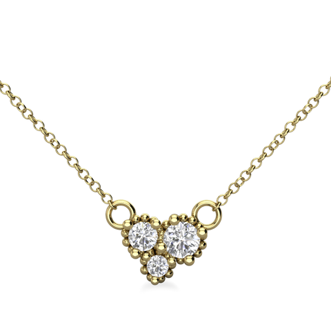 Trio Diamond Cluster Necklace