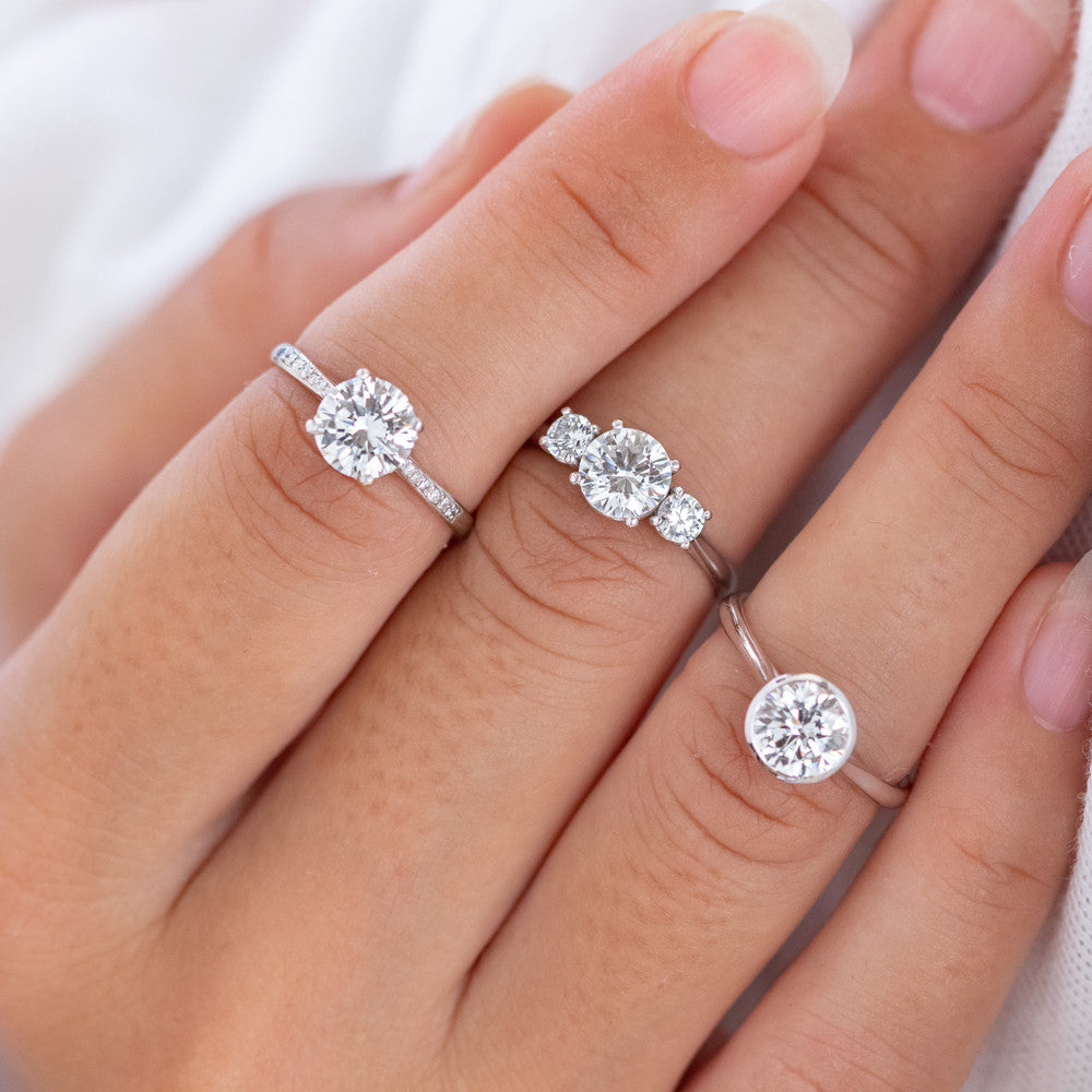 Abigail Brilliant Cut 3-Stone Ring