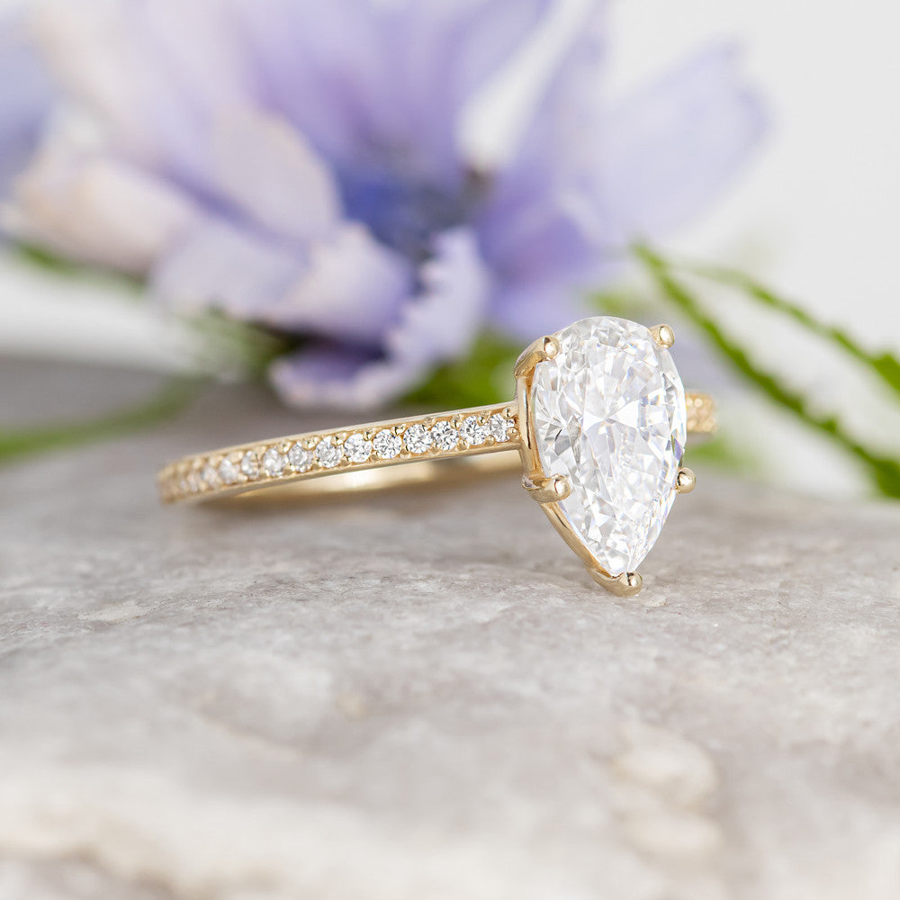 Elsie ethical pear cut diamond engagement ring