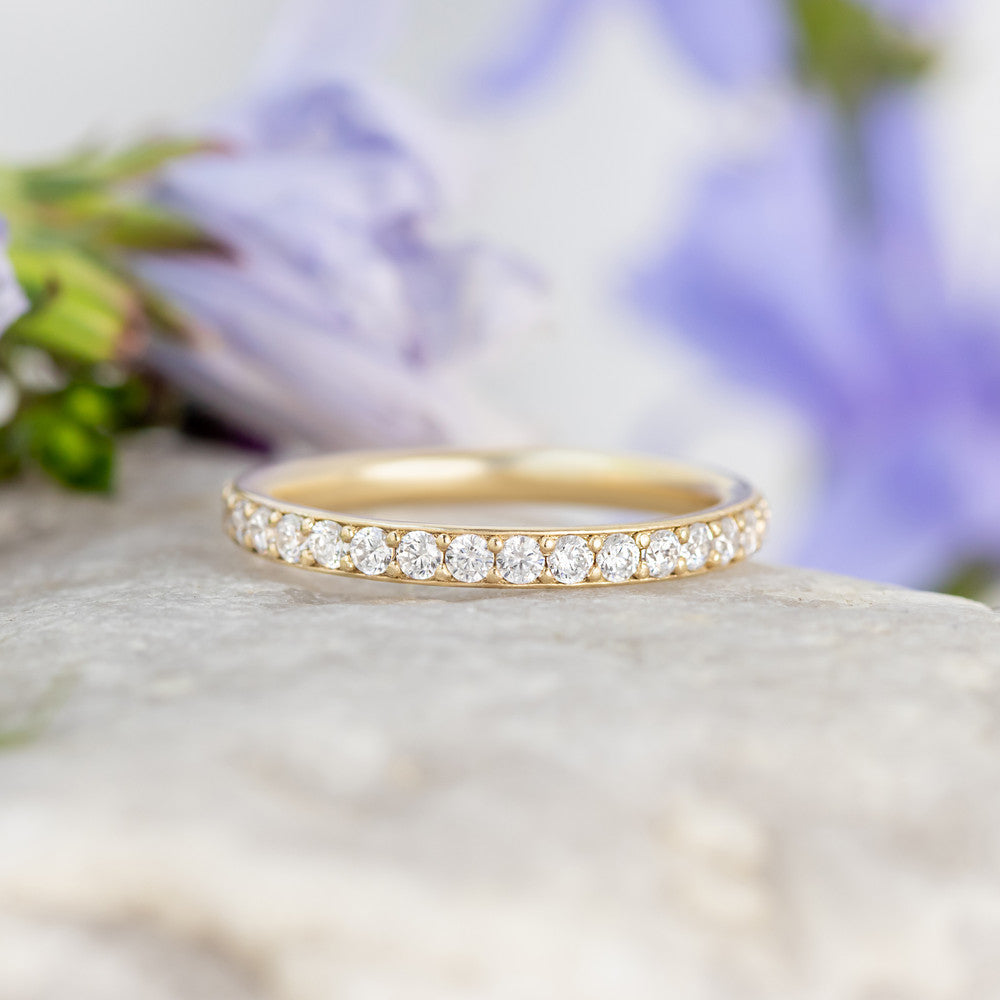 Esther Diamond Wedding Band Yellow Gold