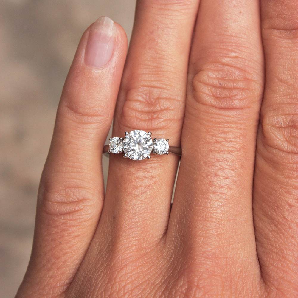 Abigail ~ Round Brilliant Three Stone Ring