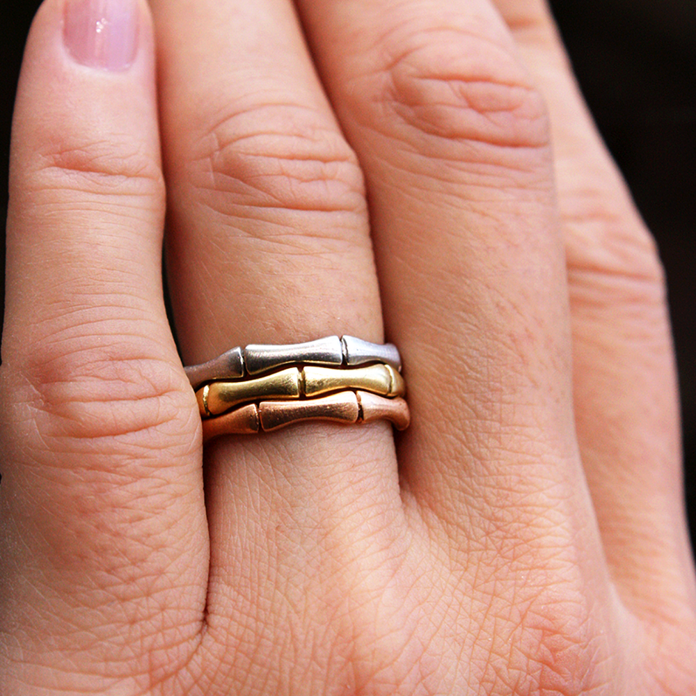 Bamboo Motif  Gold Ring