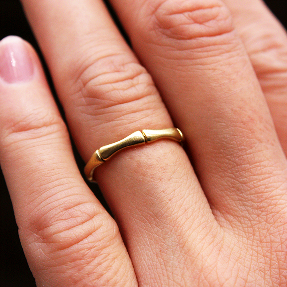 Bamboo Motif  Gold Ring