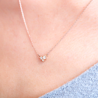 Diamond Trio Cluster Diamond Necklace
