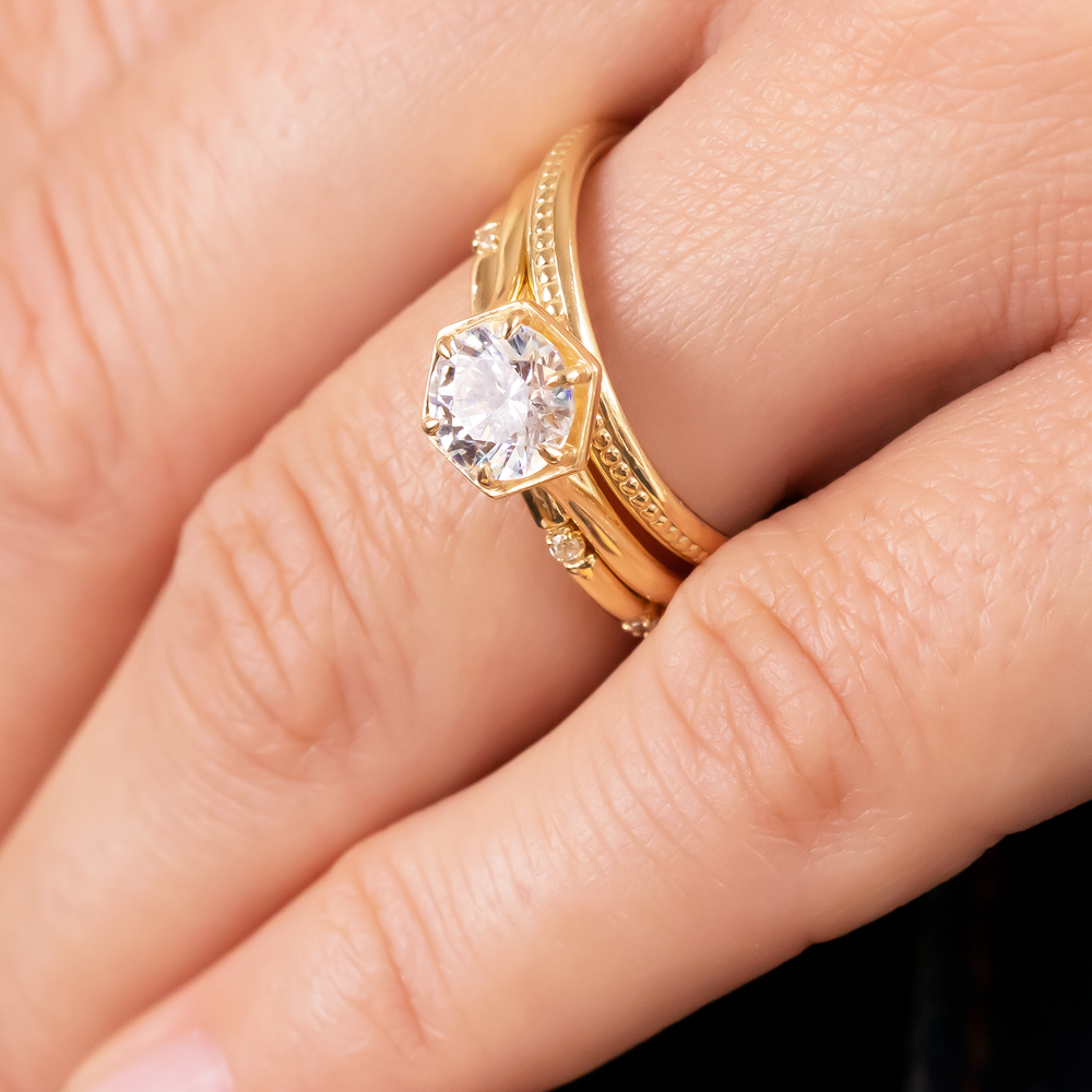 Loie Hexagon Engagement Ring Laura Preshong Laura Preshong Jewelry