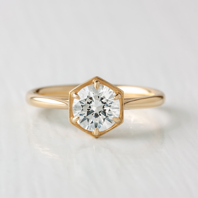 Loie Hexagon Ethical Engagement Ring