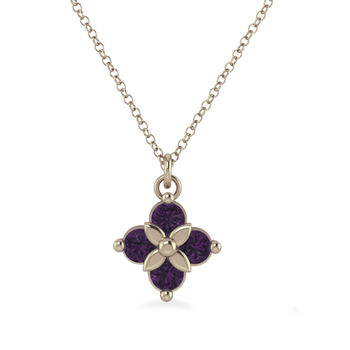 Poppy Amethyst Necklace in 14k Yellow Gold
