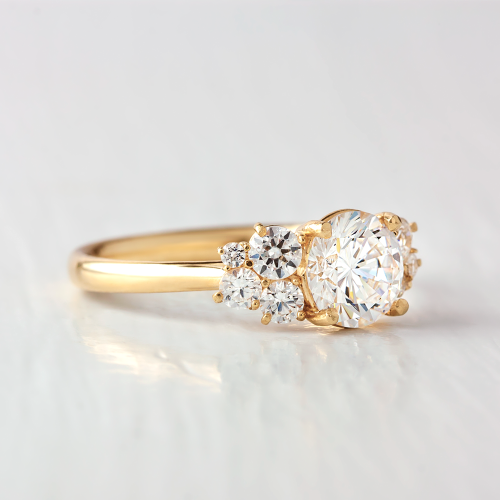 Portia Brilliant Cut diamond cluster engagement ring