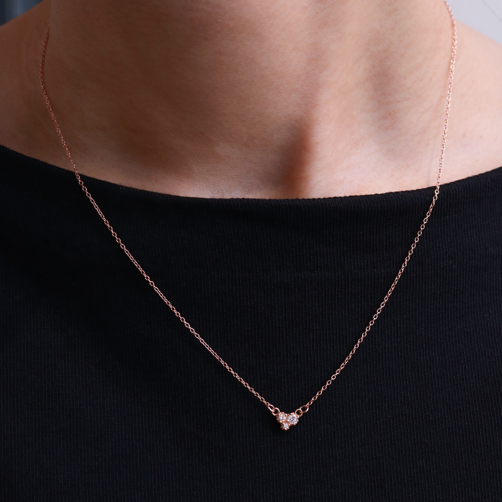Diamond Trio Cluster Diamond Necklace