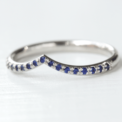 Victory Sapphire Chevron Wedding Band 