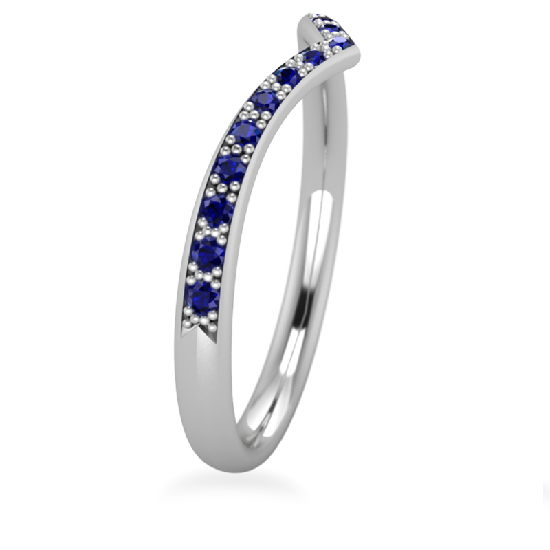 Victory Sapphire Chevron Wedding Band 