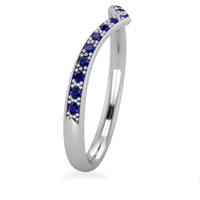 Victory Sapphire Chevron Wedding Band 