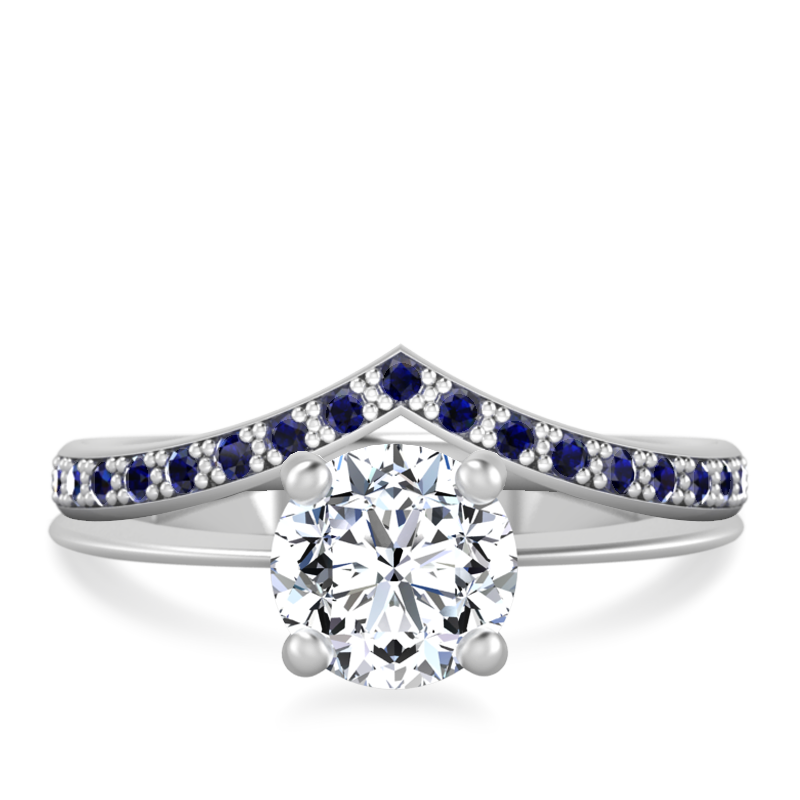 Victory Sapphire Chevron Wedding Band 