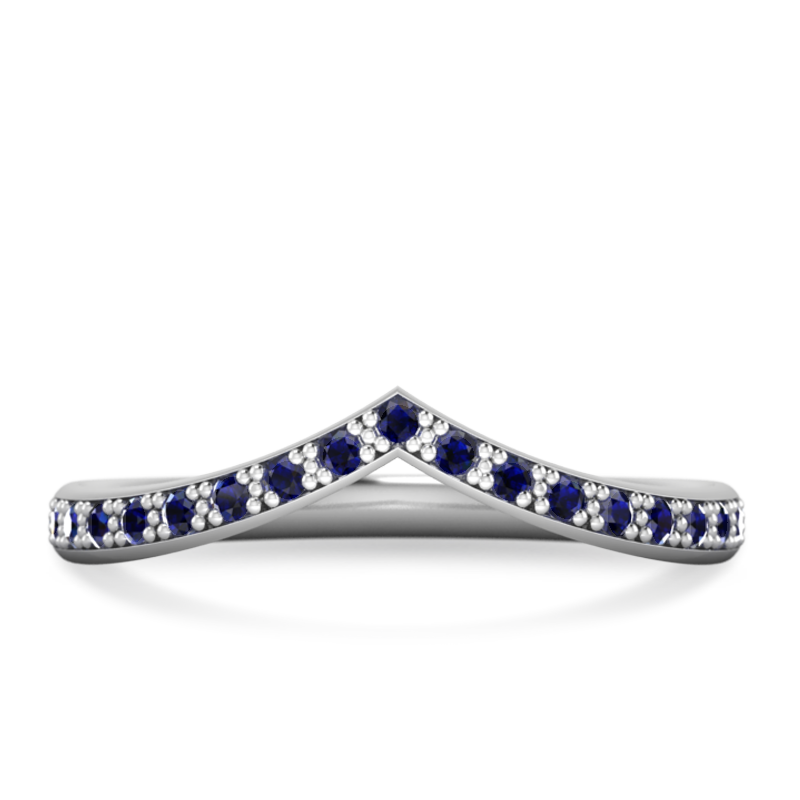 Victory Sapphire Chevron Wedding Band 