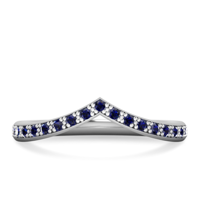 Victory Sapphire Chevron Wedding Band 