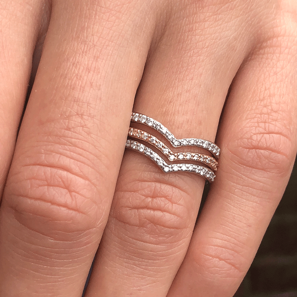 Victory Chevron Diamond Wedding Band